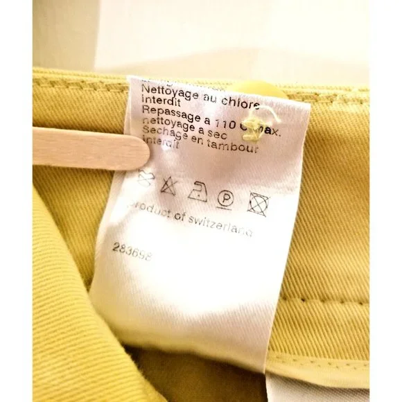 AKRIS PUNTO Yellow Casual Ankle Pants Sz 4 Cuffed Cotton Blend Mid Rise - Picture 9 of 10
